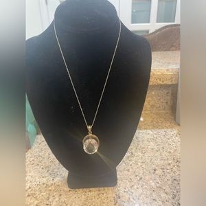 Silver 925 and clear spinel necklace